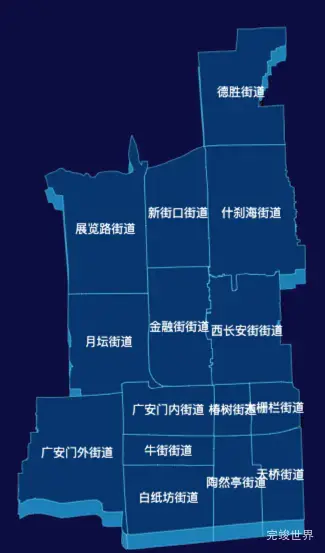 echarts地图北京市西城区渲染效果实例